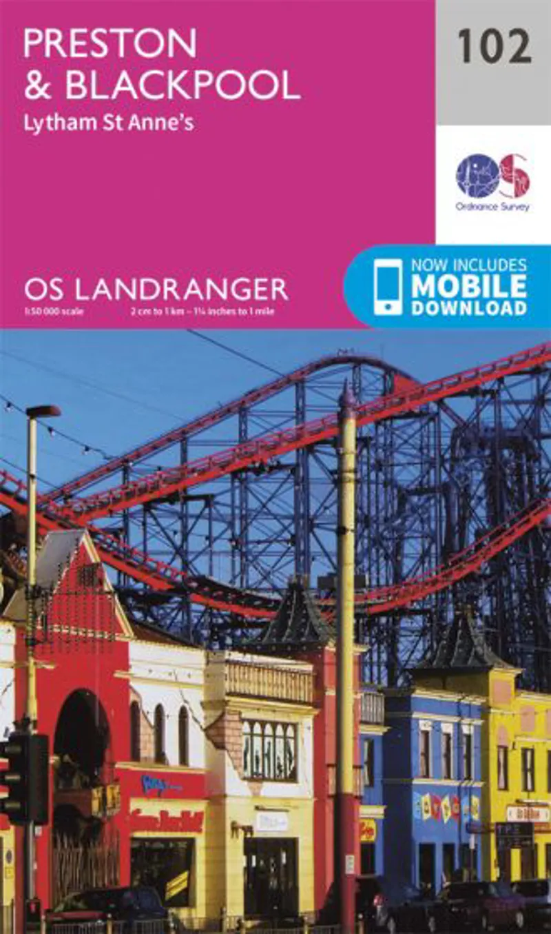 OS Landranger Map 102 - Preston and Blackpool Lytham